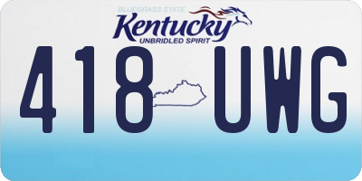 KY license plate 418UWG