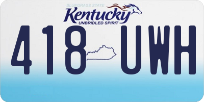 KY license plate 418UWH