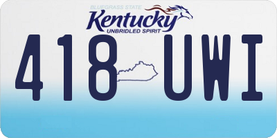 KY license plate 418UWI