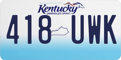 KY license plate 418UWK