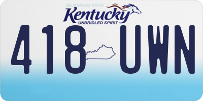 KY license plate 418UWN