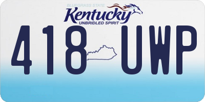 KY license plate 418UWP