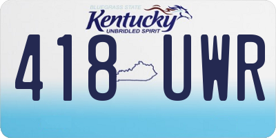 KY license plate 418UWR