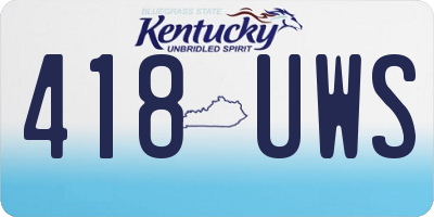 KY license plate 418UWS