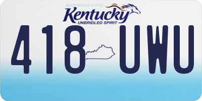 KY license plate 418UWU
