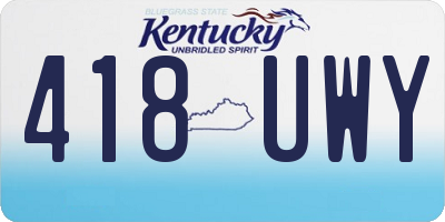 KY license plate 418UWY