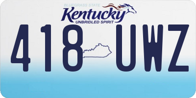 KY license plate 418UWZ
