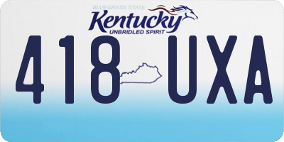 KY license plate 418UXA