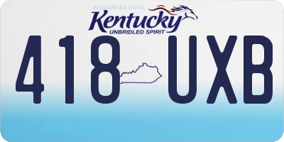 KY license plate 418UXB