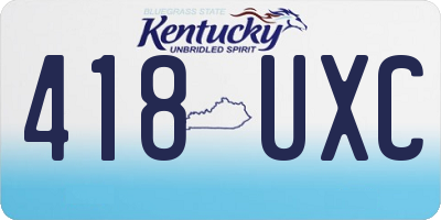 KY license plate 418UXC
