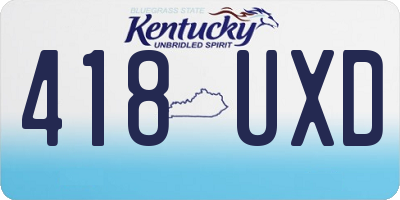 KY license plate 418UXD