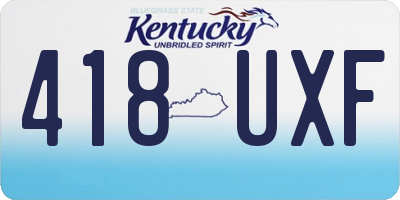 KY license plate 418UXF