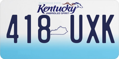KY license plate 418UXK