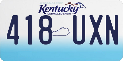 KY license plate 418UXN