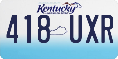 KY license plate 418UXR
