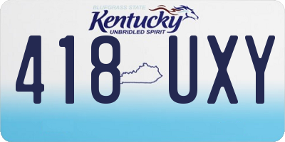 KY license plate 418UXY