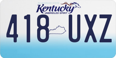 KY license plate 418UXZ