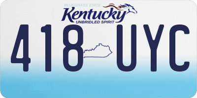 KY license plate 418UYC