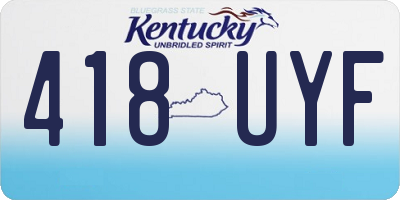 KY license plate 418UYF