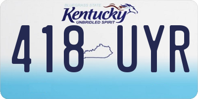 KY license plate 418UYR