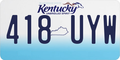 KY license plate 418UYW