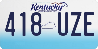 KY license plate 418UZE