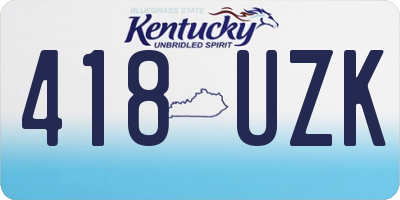 KY license plate 418UZK