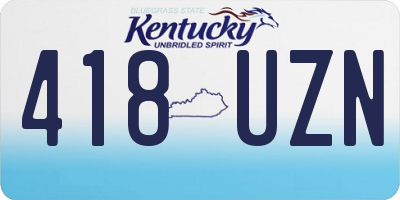 KY license plate 418UZN