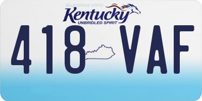 KY license plate 418VAF