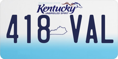 KY license plate 418VAL