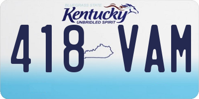 KY license plate 418VAM