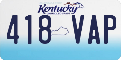 KY license plate 418VAP
