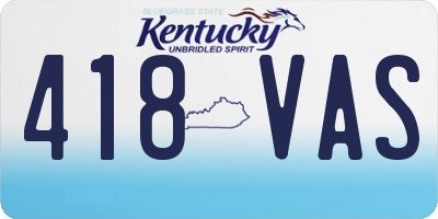 KY license plate 418VAS