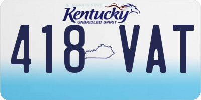 KY license plate 418VAT