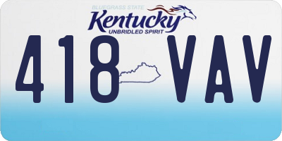 KY license plate 418VAV