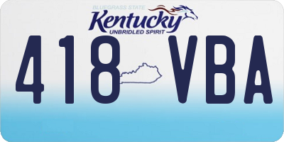 KY license plate 418VBA