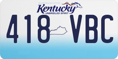 KY license plate 418VBC