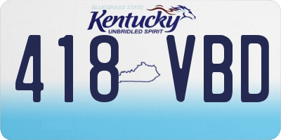 KY license plate 418VBD