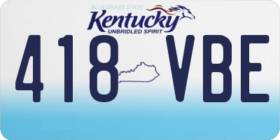 KY license plate 418VBE