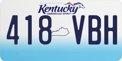 KY license plate 418VBH