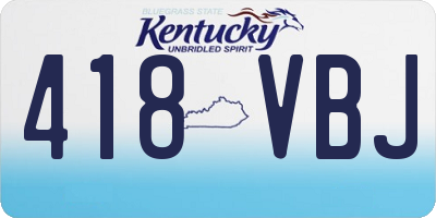 KY license plate 418VBJ