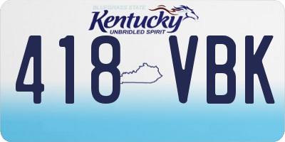 KY license plate 418VBK