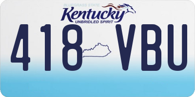 KY license plate 418VBU