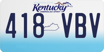 KY license plate 418VBV