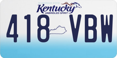 KY license plate 418VBW