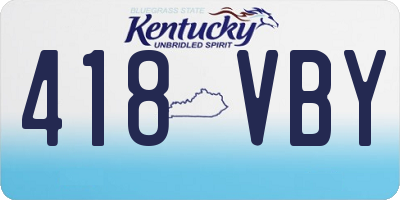 KY license plate 418VBY