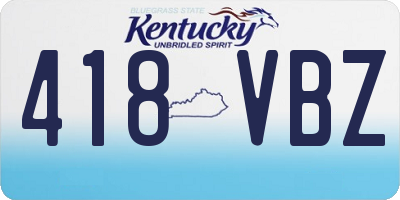 KY license plate 418VBZ