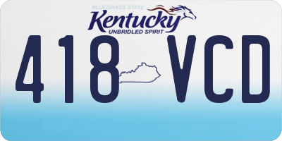 KY license plate 418VCD