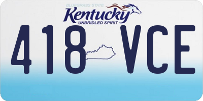 KY license plate 418VCE