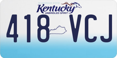 KY license plate 418VCJ